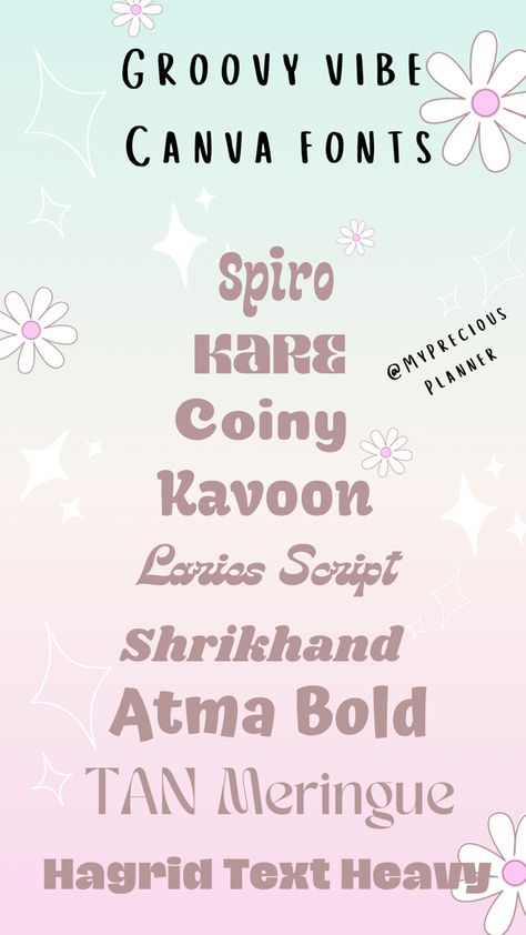 Cute as a button Groovy canva fonts for your next digital creation/design 😍 Use the fonts for: - Invitations - Posters - Cards - Digital wall art - Printable templates - Scrapbooking - Bullet journalling Give your prints a little bit of spice with these funky canva fonts! FOLLOW FOR MORE HACKS AND TIPS AND TRICKS ❤️ Canva Bubbly Font, Scrapbook Fonts Canva, Cute Fonts In Canva, Summer Fonts Canva, Girly Canva Fonts, Preppy Canva Fonts, Summer Canva Fonts, Canva Summer Fonts, Scrapbook Font Canva