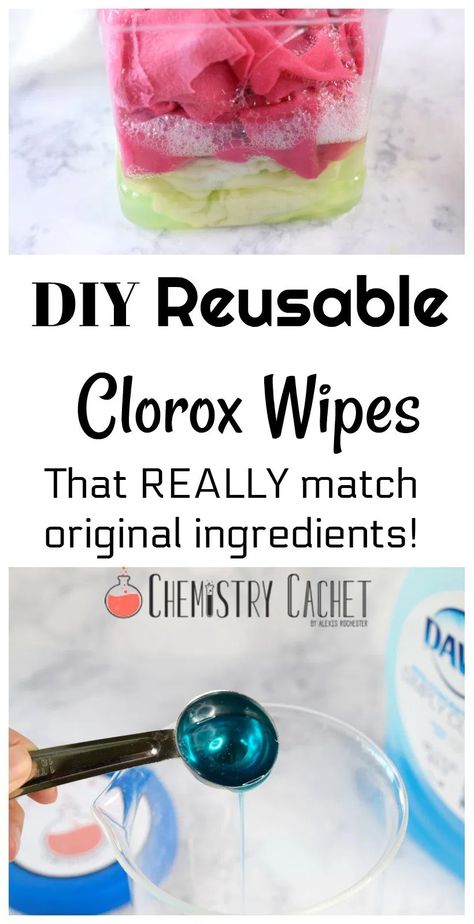 DIY Reusable Clorox Wipes (That REALLY Match the Original Ingredients!) Homemade Disinfecting Wipes, Diy Cleaning Wipes, Homemade Cleaning Supplies, Clorox Wipes, Disinfecting Wipes, Disinfectant Spray, Diy Home Cleaning, Homemade Diy, Homemade Cleaning Products