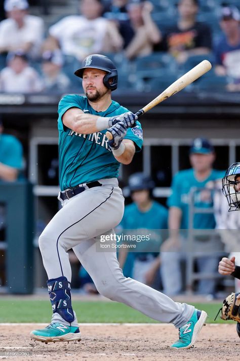 Seattle Mariners catcher Cal Raleigh bats during an MLB game against... News Photo - Getty Images Seattle Mariners, Mlb, Chicago White Sox, Cal Raleigh, Seattle Mariners Baseball, Mariners Baseball, Chicago Illinois, Mlb Baseball, Illinois