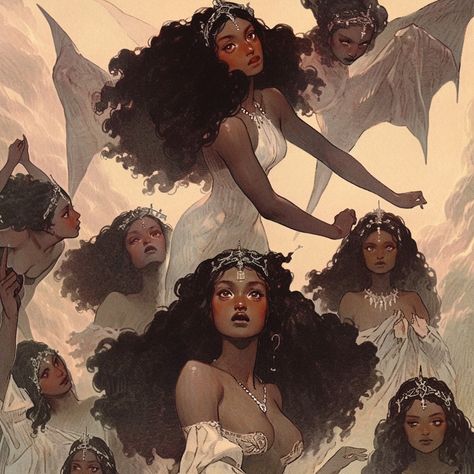 The Soliloquies Of A Madman on Tumblr Ethereal Art Black Woman, Black Princess Character Design, Thick Woman Reference, Black Fantasy Aesthetic, Black Princess Art, Queen Concept Art, Curse Aesthetic, Queen Character Design, Black Princess Aesthetic