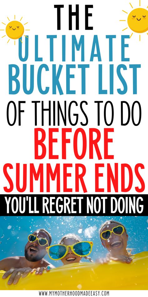 Get your summer bucket list ready with these fun and easy things you can do before the kids go back to school. Click to read more. List Of Summer Activities, Summer Bucket List 2024 For Kids, Summer Family Activities Things To Do, Fun Summer Things To Do With Kids, Things To Do With Your Kids This Summer, Things To Do This Summer With Kids, Things To Do In Summer With Kids, Things To Do In The Summer With Kids, Kids Summer Bucket List Ideas