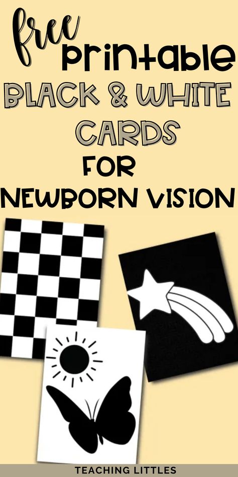 Your baby's vision is not fully developed. Using high contrast cards for babies will increase their visual development. Montessori, Montessori Contrast Cards, Infant Contrast Cards, High Contrast Pictures, Diy Contrast Toys, High Contrast Baby Book, Free Printable High Contrast Cards, High Contrast Baby Cards, Diy High Contrast Cards