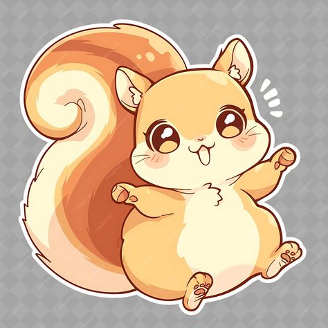 Kawaii, Chibi Squirrel, Anime Squirrel, Squirrel Drawings, Kawaii Squirrel, Squirrel Illustration, Squirrel Girl, Couple Pfp, Sticker Collection