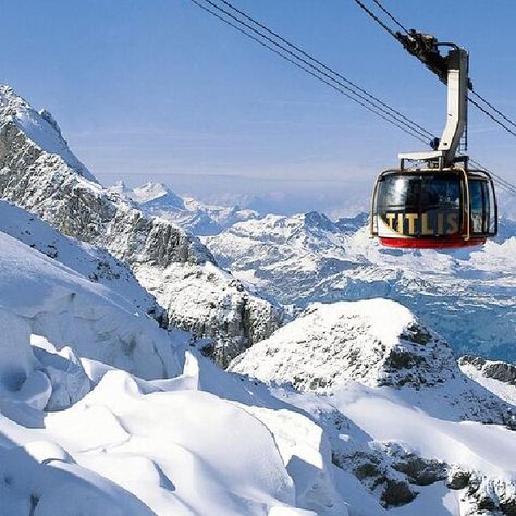 Visit the summit of Mt Titlis on an afternoon tour from Lucerne, where spectacular mountain vistas and a range of snow-themed attractions await. After arriving in Engelberg, ride on the aerial cableway to the summit of Mt Titlis for roughly two hours of free time. Entry to acclaimed glacier attractions such as the rotating Titlis Rotair gondola, Titlis Glacier Park, Ice Flyer chairlift, Glacier Cave and Cliff Walk — Europe’s highest suspension bridge — are all included (weather permitting). Engelberg, Mount Titlis Switzerland, Titlis Switzerland, Mt Titlis, Mount Titlis, Best Of Switzerland, Switzerland Tour, Snow Adventure, Alpine Village