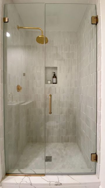 Master Glass Shower Walk In, Square Shower Doors, Closed In Shower With Glass Door, Framed Vs Frameless Shower Door, Shower With One Glass Wall, Bathroom With Frameless Shower Door, Shower Stall Glass Door, Small Frameless Shower Doors, Glass Door Basement