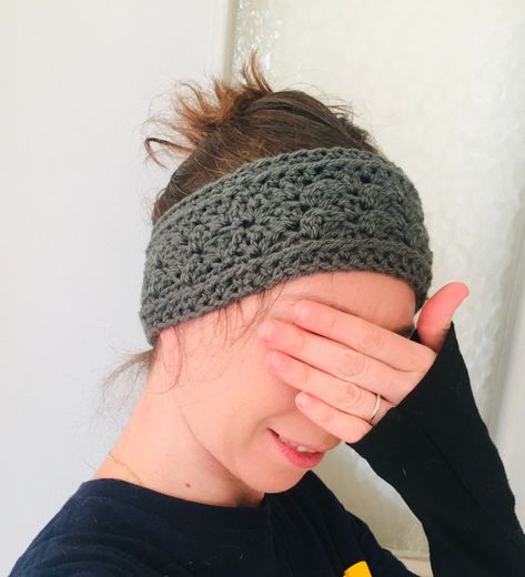 Amigurumi Patterns, Head Wrap Bun, Bandeau Au Crochet, Ear Warmer Crochet, Cable Headband, Gray Crochet, Bun Ponytail, Foundation Single Crochet, Patron Crochet