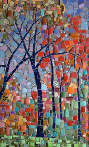 Rock Kunst, Ceramic Tile Mosaic, Tree Mosaic, Wal Art, Fall Trees, Quilt Modernen, Mosaic Garden Art, Mosaic Stained, Mosaic Madness