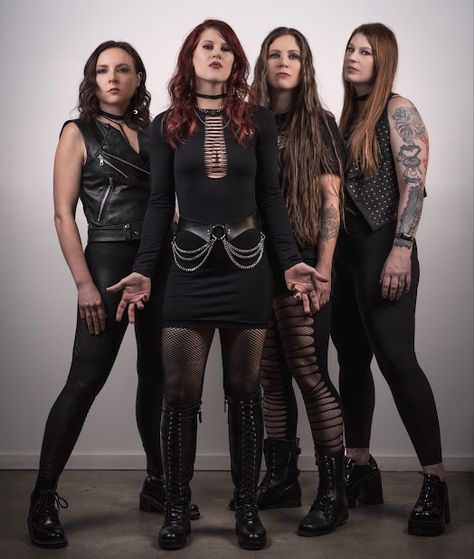 Kittie Band, Female Rock Stars, Vampire Fashion, Sophisticated Hairstyles, Women Of Rock, Alt Fashion, Alternative Outfits, Metal Music, Metal Bands