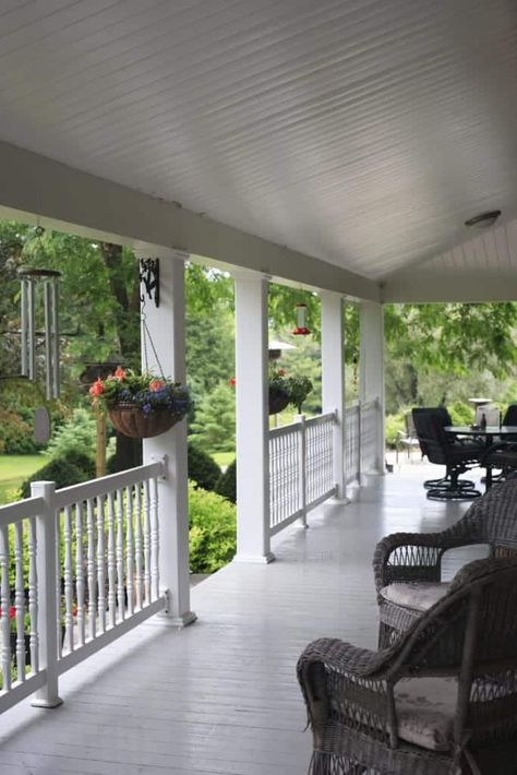 Best Outdoor Ceiling Fans, Front Porch Design Ideas, Veranda Design, White Porch, Porch Design Ideas, House Front Porch, Porch Remodel, Porch Ceiling, Porch Addition