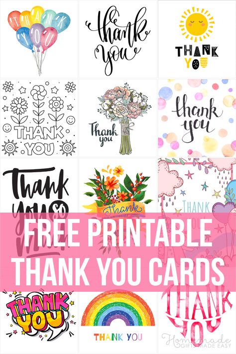 Printable Thank You Cards | 48 free templates to choose from Blank Thank You Card Template, Making Thank You Cards, Thank You Cards Printable Free, Cricut Thank You Cards Free, Thank You Cards To Make, Thank You Card Template Printable Free, Thank You Printable Free, Thank You Card Printable, Thank You Card For Teacher From Student