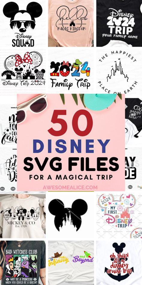 50  Disney World SVG Files to Make your Trip Magic Logos, Disney World Svg, Paper Projects Diy, Htv Projects, Disney Free, Disney Silhouettes, Diy Home Accessories, Diy Disney Shirts, Disney Svg