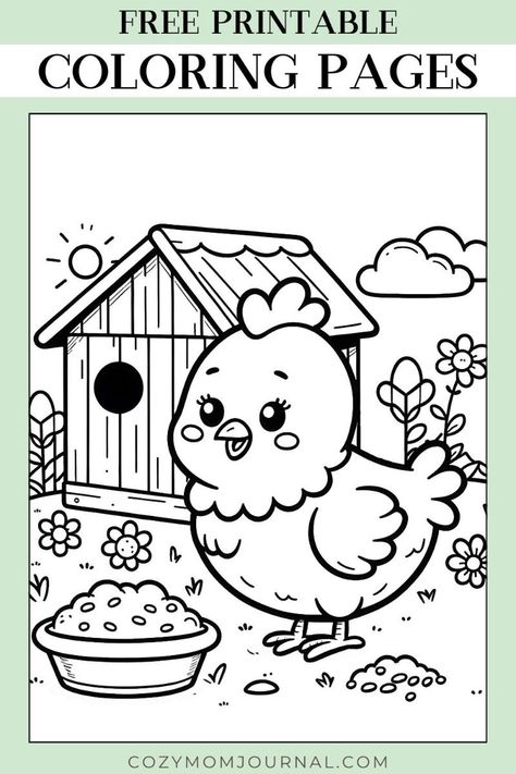 Free Printable Chicken Coloring Pages coloringpagesadultwords #halloweenprintables #freeprintableworksheets #dumbocoloringpages Free Kids Coloring Pages Printables, Chicken Coloring Pages, Peacock Coloring Pages, Cow Coloring Pages, Chicken Coloring, Turtle Coloring Pages, Free Kids Coloring Pages, Farm Animal Coloring Pages, Printable For Kids