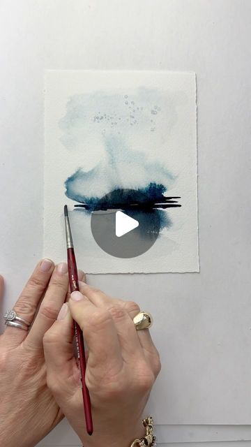 Watercolor Glazing Technique, Watercolor Tube Painting, Beach Watercolor Art, Diy Abstract Watercolor Art, Nature Watercolor Paintings Easy, Messy Watercolor Art, Watercolor Art Lessons Tutorials, White Crayon And Watercolor, Line And Wash Watercolor Sketches
