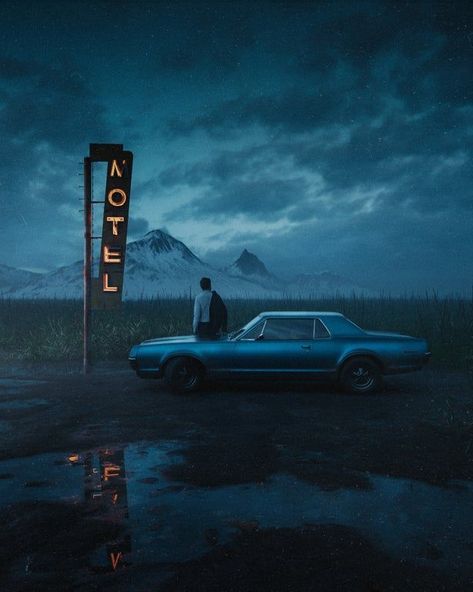 itskaiwan, car, vehicle, light, road, winter, sunset, storm, outdoors, landscape, travel, snow, ghost, gas station, automotive Tree Of Liberty, Cinematography Composition, Cinematic Photography, Dreamy Art, Dark Photography, City Aesthetic, Gas Station, Album Art, The Tree