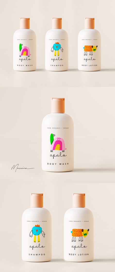 Shampoo Product Design, Packaging Design Shampoo, Shampoo Design Packaging, Baby Packaging Design, Baby Branding Packaging, Kids Shampoo Packaging, Lotion Packaging Design, Kids Packaging Design, Shampoo Packaging Design