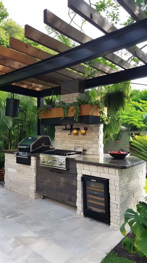 Outdoor grill station