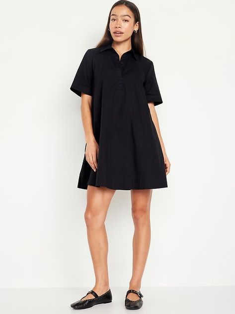Saw this on Old Navy: Old Navy Black Dress, Shirtdress Sneakers Outfit, Black Short Sleeve Dress Outfit, Dress Flats Outfit, 2023 List, Mini Tshirt Dress, Dress Professional, Short Shirt Dress, Cotton Short Dresses