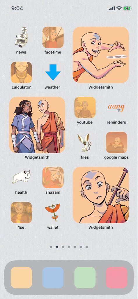 Avatar The Last Airbender Homescreen, Atla Homescreen, Avatar Homescreen, Iphone Decor, Avatar Theme, Ios Ideas, Phone Themes, Avatar The Last Airbender, Wallpaper Ideas