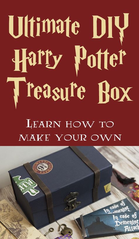 DIY Ultimate Harry Potter Treasure Box Deco Noel Harry Potter, Harry Potter Weihnachten, Imprimibles Harry Potter Gratis, Harry Potter Diy Crafts, Harry Potter Valentines, Classe Harry Potter, Harry Potter Christmas Decorations, Imprimibles Harry Potter, Cumpleaños Harry Potter