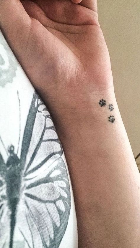 Paw Print Tattoos, Cat Paw Tattoos, Tattoos Masculinas, Tato Jari, Cat Tattoo Simple, Pawprint Tattoo, Shape Tattoo, Paw Tattoo, Cat Tattoo Designs