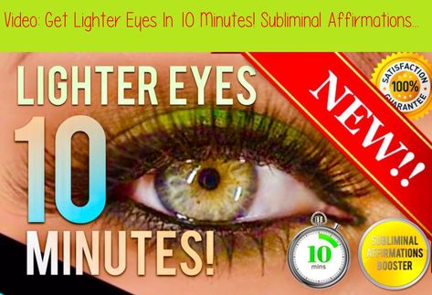 Get Lighter Eyes In 10 Minutes! Subliminal Affirmations Booster! Real Results Daily!GET LIGHTER EYES IN 10 MINUTES! SUBLIMINAL AFFIRMATIONS BOOSTER! REAL RESULTS DAI #SubliminalMessages Subliminal Results Skin, Eye Color Facts, Change Eye Color, Subliminal Affirmations, Change Your Eye Color, Eye Facts, Eye Color Change, Clear Eyes, Light Eyes