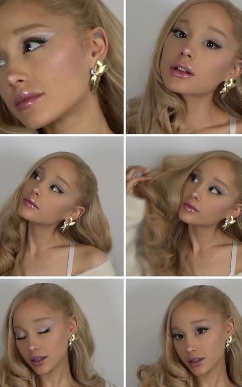 2023 Ariana Grande, Ariana Grande Makeup, Ariana Grande News, Space Makeup, Glitter Makeup Looks, Ariana Grande Perfume, Different Makeup Looks, R E M Beauty, Makeup Sets