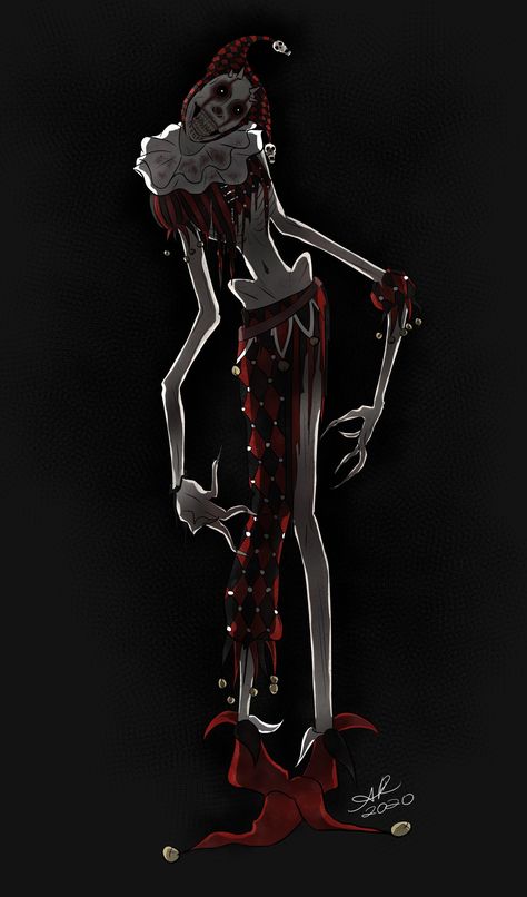 SPOILERS FOR THE DND ONESHOT OF "THE MADHOUSE OF TASHA'S KISS"   I was inspired by the module and the urge to scare my players so I drew my version of Tasha's Kiss - a 15ft tall possessed jester BBEG. Amazing oneshot. #dnd #BBEG #D&D #art #digitalart #Tasha'sKiss Clown Monster Concept Art, Jester Monster Concept Art, Circus Monster Art, Clown Monster Art, Dnd Bbeg Art, Dnd Zombie Art, Dnd Bbeg, Dnd Jester, Jester Dnd