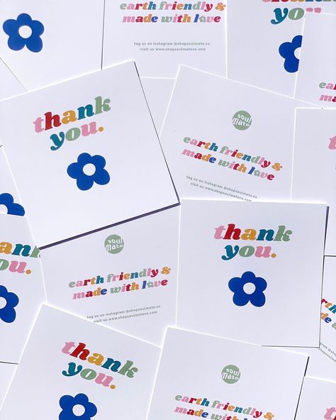 Cool Thank You Cards Business, Shop Thank You Card, Thank You Order Cards, Thank You Packaging, Card Thank You For Order, Packaging Card Design, Aesthetic Thank You, Aesthetic Label Design, Thank You For Your Order Card Design