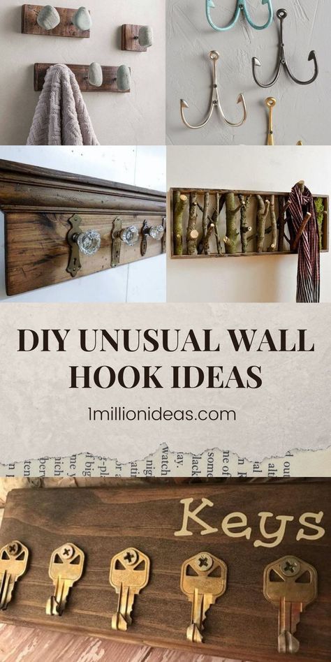 They are inexpensive, even free. Like common hooks, they are fully functional as well so you can use them to hang other decorative items, bags, towels, coats, or just about anything you need. You can use them for any room you want, for kids’ rooms, kitchens, bathrooms, and anywhere else in the home that you need them. Hook Decorating Ideas, Unique Hooks Wall Decor, Decorative Hooks Wall, Bathroom Towel Hanging Ideas Hooks, Closet Hooks Ideas, Bathroom Hook Ideas, Hand Towel Holder Ideas Diy, Bathroom Wall Hooks Ideas, Hanging Hooks Ideas
