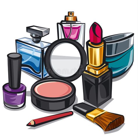 Illustration about Illustration of the makeup and perfumes. Illustration of care, background, illustration - 60768659 Makeup Clipart, Smoky Eye Makeup Tutorial, Imagenes Mary Kay, Makeup Illustration, Makeup Drawing, Makeup Wallpapers, Smoky Eye Makeup, Girly Drawings, Beauty Illustration