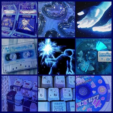 Nine pictures with retro blue aesthetic Dnd Magic Aesthetic, Casscore Aesthetic, Retro Moodboard Aesthetic, Astropunk Aesthetic, Space Moodboard Aesthetic, Dreamcore Moodboard, Webcore Moodboard, Blue Aesthetic Board, Retro Blue Aesthetic