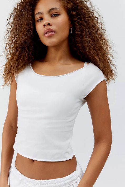 Out From Under Cotton Compression Boatneck Tee | Urban Outfitters College Outfits, Urban Outfitters Clothes, Flattering Tops, Summer Attire, Knit Tees, Boat Neck, Everyday Outfits, Pretty Outfits, Urban Outfitters