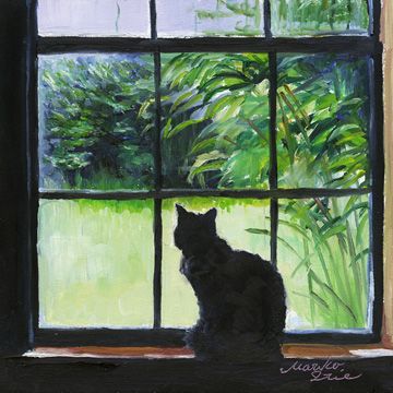 cat windowsill Schrödinger's Cat, Window Illustration, Window Drawing, Art Alevel, Cat Window, Skeleton Art, Cats Artists, Window Painting, Cat Sitting