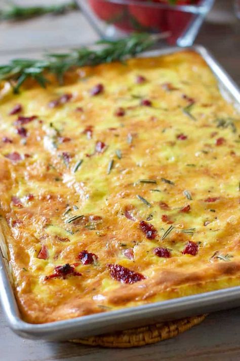 Quiche, Sheet Pan Omelette, Sheet Pan Omelette Recipe, Sheet Pan Omelettes, Quiche With Premade Pie Crust, Sheet Pan Quiche, Sheet Recipes, Easy Quiche Recipe, Appetizer For A Crowd