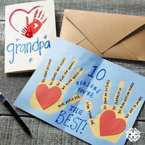 grandparents day gift ideas - card Kartu Ulang Tahun Diy, Grandparents Day Crafts, Anniversaire Diy, Grandpa Birthday Gifts, Cards Craft, Grandparents Day Gifts, Grandpa Birthday, Kid Friendly Crafts, Diy Gifts For Kids