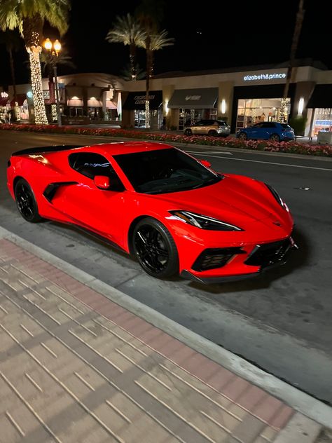 car Red Corvette C8, Hot Cars For Women, Cars Red Aesthetic, Red Sports Cars, Cars And Bikes, Red Cars, Red Sports Car, Corvette C8, Dream Cars Mercedes