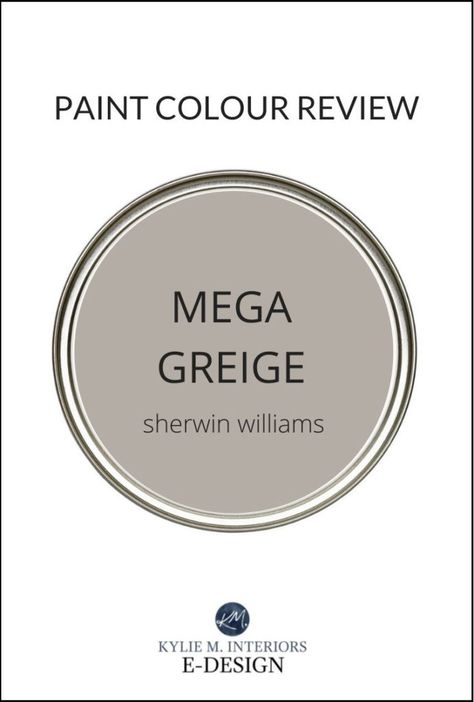 Griege Paint, Sherwin Williams Greige, Gray Paint Colors Sherwin Williams, Greige Paint Color, Dark Gray Paint Colors, Mega Greige, Paint Color Pallets, Hallway Paint Colors, Exterior Updates