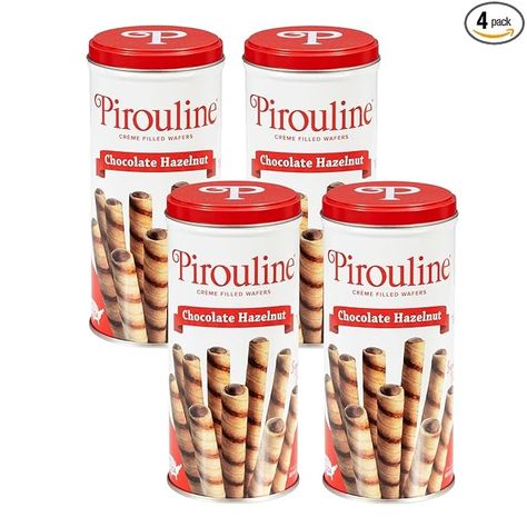 Amazon.com: Pirouline Rolled Wafers – Chocolate Hazelnut – Rolled Wafer Sticks, Crème Filled Wafers, Rolled Cookies for Coffee, Tea, Ice Cream, Snacks, Parties, Gifts, and More – 3.25oz Tin 4pk : Grocery & Gourmet Food Chocolate Wafer Sticks, Cookies For Coffee, Wafer Sticks, Rolled Cookies, Ice Cream Snacks, Tea Ice Cream, Roll Cookies, Church Events, Chocolate Wafers
