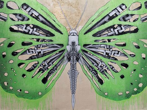 Street Artist Ludo Merges Technology and Nature to Create a New Order of Hybrid Organisms wheatpaste street art Found Art, Nature, Wheatpaste Street Art, Man Vs Nature, Intuitive Artists, Technology Art, Nature Artists, Natural Form, Man Vs