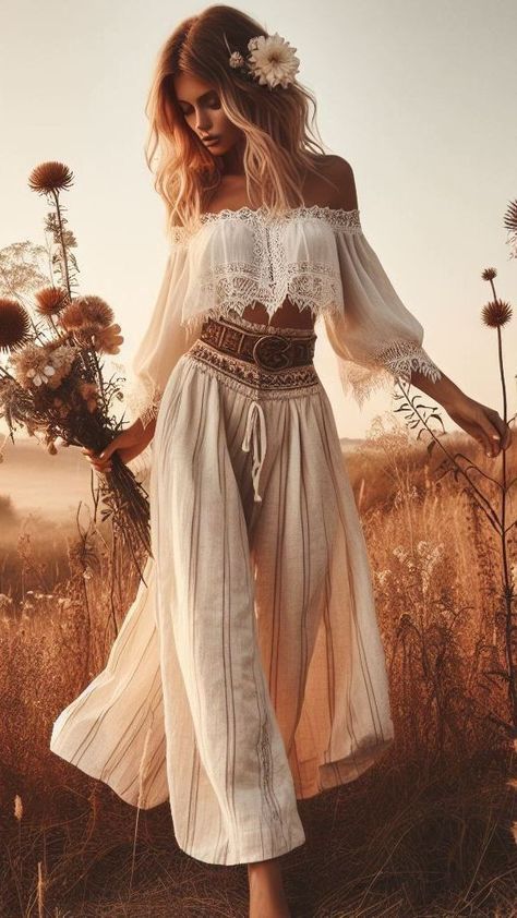 Classy Fashion Style, Mode Country, Boho Style Fashion, Look Hippie Chic, Estilo Hippie Chic, Bohemian Chic Outfits, Elegance Dress, Mode Pop, Boho Queen