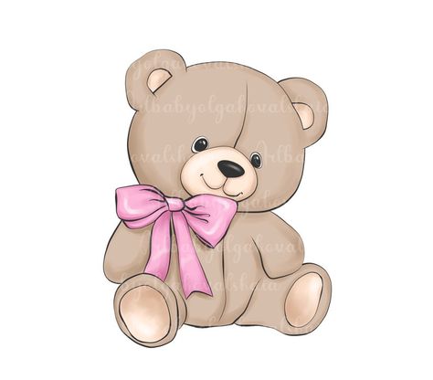 Watercolour Teddy Bear, Teddy Bear Png, Watercolor Drawings, Baby Cartoon Drawing, Bear Png, Teddy Bear Clipart, Christmas Tree Clipart, Bear Clipart, Baby Shower Boy