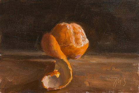 Peeled Clementine, Clementine Art, Painters Studio, Painting A Day, Contemporary Oil Paintings, Food Painting, Daily Painting, Marauders Era, Painting Still Life