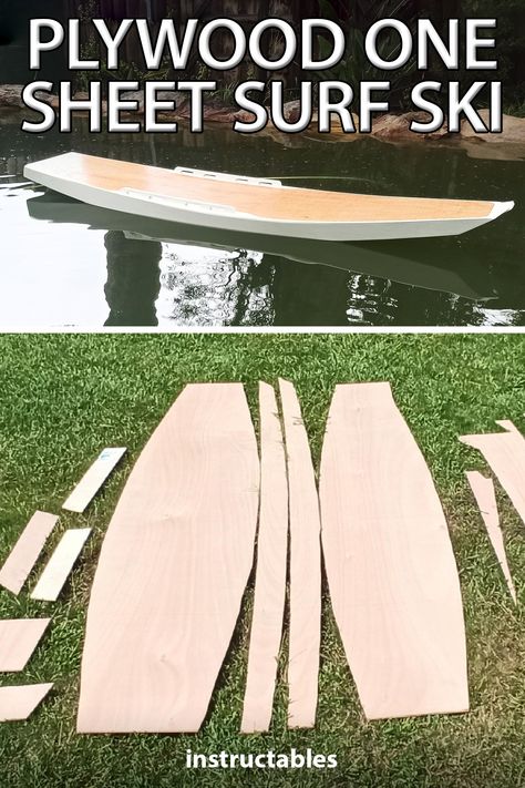 gwidders shares how to make a OSSKI, a surf ski made out of one sheet of plywood. #Instructables #workshop #woodworking #woodshop #outdoors Paddle Board Fishing, Surf Kayak, Wood Paddle Boards, Canoe Plans, Wood Kayak, Flat Bottom Boats, Wood Boat Plans, Plywood Boat Plans, Plywood Boat