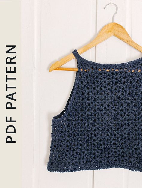 Easy Crop Top Pattern, Crop Top Pattern Crochet, Easy Crop Top, Cardigans Crochet, Crochet Mignon, Crop Top Pattern, Pull Crochet, Crochet Crop Top Pattern, Crochet Size