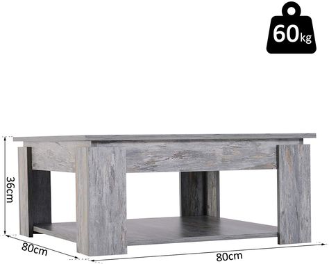 HOMCOM 2 Tier Wood Coffee Table Side Table Bottom Storage Shelf Simple Modern Living Room Grey Wood Grain: Amazon.co.uk: Garden & Outdoors Modern Living Room Grey, Red Leather Chesterfield Sofa, Simple Modern Living Room, Wine Storage Wall, Modern Grey Living Room, Bed Back Design, Coffee Table Design Modern, Tv Stand Furniture, Coffee Table Side