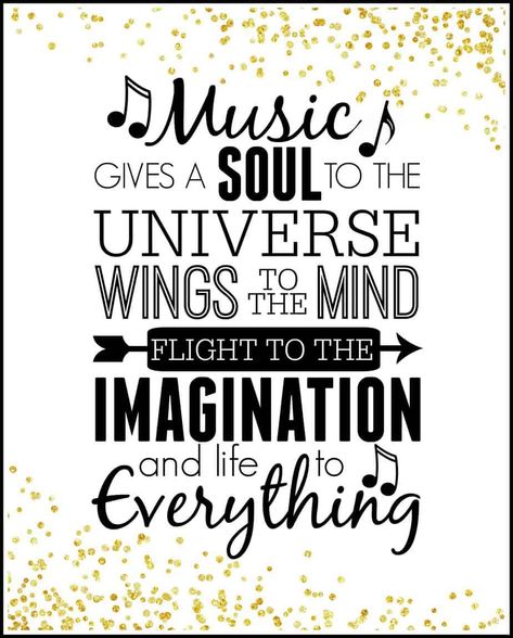 Free Printable – Inspirational Quote - Music Gives a Soul to the Universe Wings to the Mind Music Quotes Deep, Inspirational Music Quotes, Music Quotes Funny, Printable Inspirational Quotes, Music Express, Inspirational Printables, Inspirational Music, Rage Against The Machine, Sunday Quotes