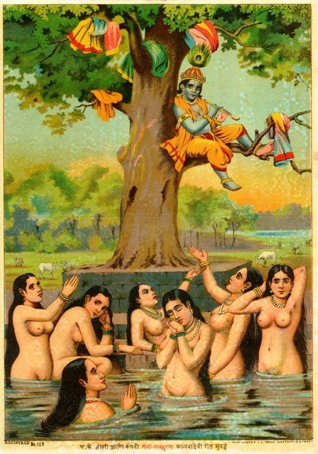 Krishna Oleographs – :: Raja Ravi Varma :: Historical Art, Krishna With Gopis, Raja Ravi Varma, Krishna Lila, Indian Painting, Om Namah Shivaya, Krishna Painting, Indian Gods, Krishna Art