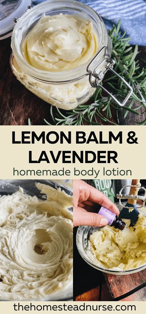 Body Cream Diy Lotion Recipe, Herbal Lotion Recipes, Homemade Balms And Salves, Lemon Balm Candles Diy, Diy Natural Products To Sell, Diy Lotion Bars Without Beeswax Recipe, Lemon Balm Salve Recipe, Lemon Balm Recipes Skin Care, Lemon Balm Soap