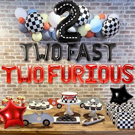 Two Fast Two Furious Birthday, Fast And Furious Party, Fast And Furious Birthday, Two Fast Party, Two Fast Two Furious, 2 Fast 2 Furious, Fast 2 Furious, 2nd Birthday Party For Boys, Baby Birthday Themes