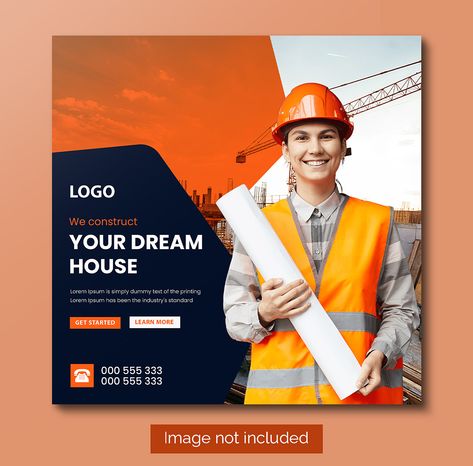 Construction social media post design on Behance Construction Social Media Posts, Construction Social Media, Social Media Post Design, Graphic Design Adobe Illustrator, Graphic Design Adobe, Post Design, Social Media Posts, Media Post, Social Media Post